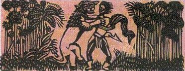 Σπύρος Βασιλείου (1902-1985), εικόνα από τα Ακριτικά του Αγγέλου Σικελιανού (1942) ξυλογραφία