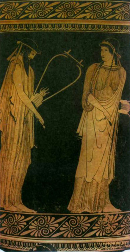 Αλκαίος και Σαπφώ. Αγγείο του 480 π.Χ.