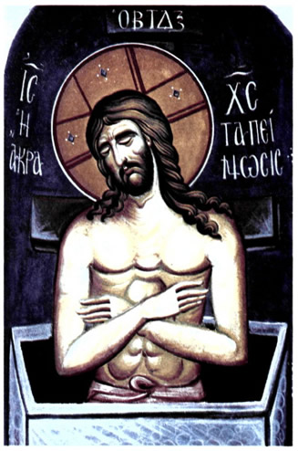 «Άκρα Ταπείνωσις». Τοιχογραφία στο παρεκκλήσιο της Ιεράς Μονής Τιμίου Προδρόμου στη Στεμνίτσα Αρκαδίας «δια χειρός» Νικολάου Χούτου.