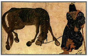 Μετά τη μάχη τον Ματζικέρτ (1071) τούρκοι νομάδες πλημμύρισαν τη Μ Ασία. Μικρογραφία που εικονίζει τουρκομάνο ιππέα (Κωνσταντινούπολη, Βιβλιοθήκη Τοπκαπί).