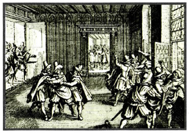Η εκπαραθύρωση της Πράγας (23 Μαίου 1618) αποτέλεσε και το έναυσμα του Τριακονταετούς Πολέμου (1618-1648). Χαρακτικό από το βιβλίο του Matthaus Marians "Theatrum Europaeum".