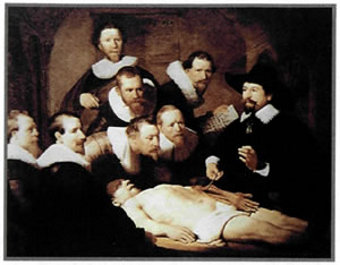 Ρέμπραντ, Μάθημα ανατομίας τον δρ. Tulp, 1632, λάδι σε μουσαμά, Χάγη, Μέγαρο Μαυρικίου
