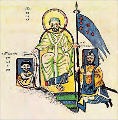 Μωσαϊκό στο Ανάκτορο τον Λατερανού, χρονολογούμενο πριν από τις 25 Δεκεμβρίου του 800