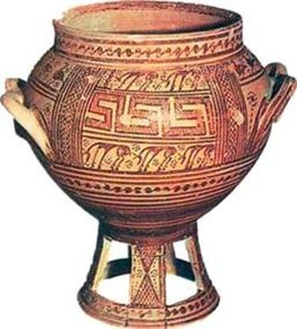 Γεωμετρικός κρατήρας. Μουσείο Θήρας.
