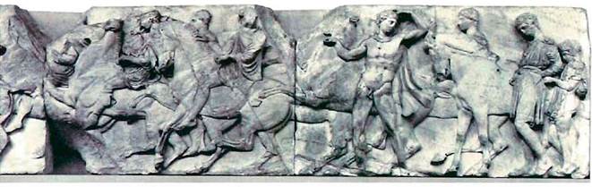 Ιππείς, τμήμα από τη βόρεια ζωφόρο του Παρθενώνα. Λονδίνο.