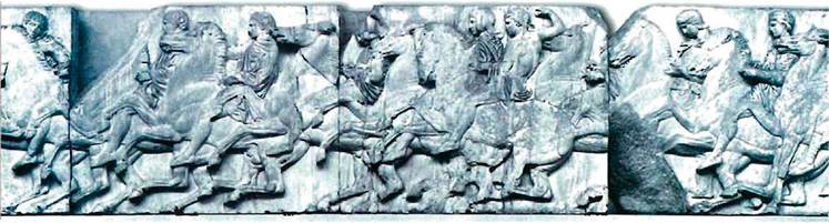 Ιππείς, τμήμα από τη βόρεια ζωφόρο του Παρθενώνα. Λονδίνο.