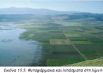 Εικόνα 15.5: Φυτοφάρμακα και λιπάσματα στη λίμνη