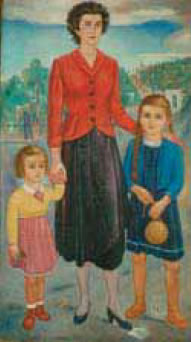 φωτ.3.2 Λεπτομέρεια από τον πίνακα «Oικογένεια» του Σπ. Bασιλείου, 1948.