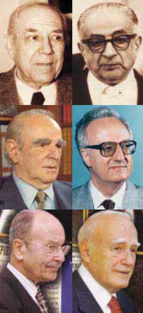φωτ.10.6 Οι εξ Πρόεδροι των της Γ’ Ελληνικής Δημοκρατίας. Κατά σειρά: Μιχ. Στασινόπουλος, Δημ. Τσάτσος, Κων. Καραμανλής, Χρ. Σαρτζετάκης Κων. Στεφανόπουλος και Κάρολος Παπούλιας (www.presidency.gr).