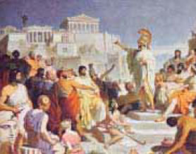φωτ.8.2 Ο Περικλής αγορεύει στην Πνύκα.