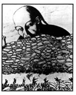 Γερμανική λιθογραφία του 1900, που απεικονίζει συμβολικά την επίθεση των ενωμένων δυτικών δυνάμεων και των Ιαπώνων για την καταστολή της εξέγερσης των Μπόξερ στην Κίνα.