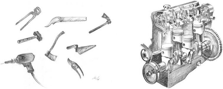 Εικόνα 3.1: Τα εργαλεία και οι μηχανές αποτελούν ένα τεχνολογικό τομέα.