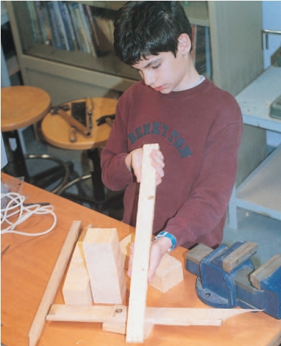 Εικόνα 4.10: Μαθητής επιλέγει τα ξύλα που θα χρησιμοποιήσει.