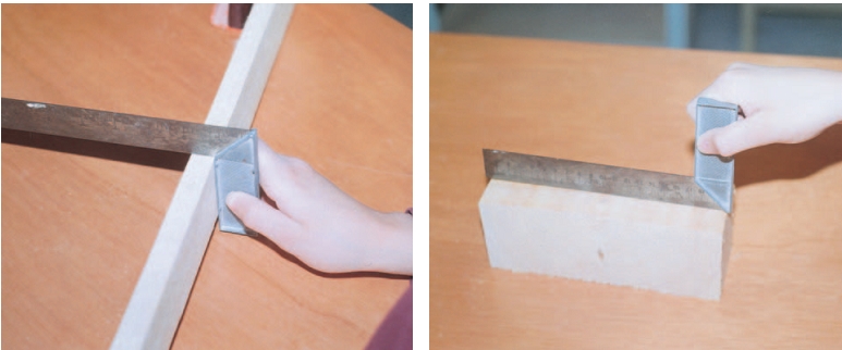 Εικόνα 4.12: Χάραξη ευθειών με τη βοήθεια σημαδούρας και γωνιάς