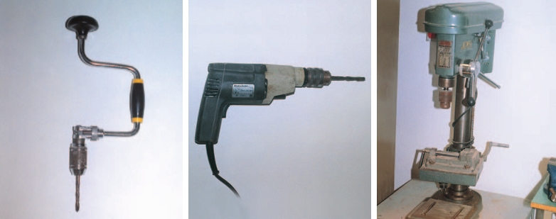 Εικόνα 4.21: Χειροδράπανο, ηλεκτρικό δράπανο χειρός, επιτραπέζιο ηλεκτρικό δράπανο.