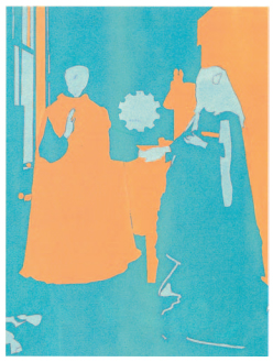 86. Μελέτη της σύνθεσης των θερμών και ψυχρών χρωμάτων της εικόνας 85 από μαθητή της Α' Γυμνασίου