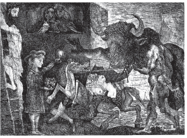 261. Π. Πικάσο «Μινοταυρομαχία» 1935 χαλκογραφία, οξυγραφία