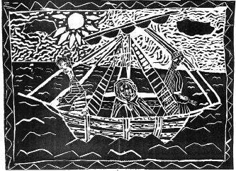 269. «Στη βάρκα» Κατερίνα Κ. 10 ετών λινόλεουμ