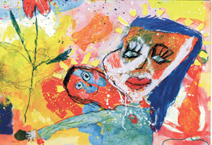 293. «Μια σημαντική μέρα» Τμήμα ομαδικής εργασίας παιδιών με χρώματα και κολάζ