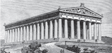 297. Φρ. Θείρσιου Αναπαράσταση του Παρθενώνα, χαλκογραφία 