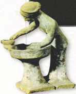 Πήλινο ειδώλιο αλέστρας με χειρόμυλο