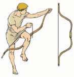 Ο Τοξότης προσπαθεί ν λυγίσει το τόξο