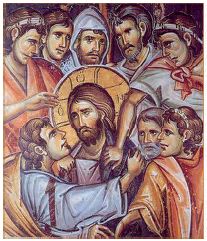 Η προδοσία (λεπτομέρεια), Ι.Μ. Βατοπαιδίου (14ος αι.)