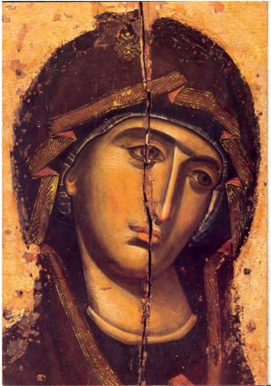 Παναγία Βρεφοκρατούσα (λεπτομέρεια), Ι.Μ. Βατοπαιδίου (14ος αι.)