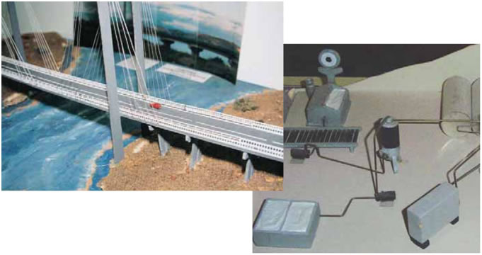 Εικ. 46 Λεπτομέρειες από μακέτες ενός έργου του κατασκευαστικού τομέα και μιας γαλακτοβιομηχανίας.