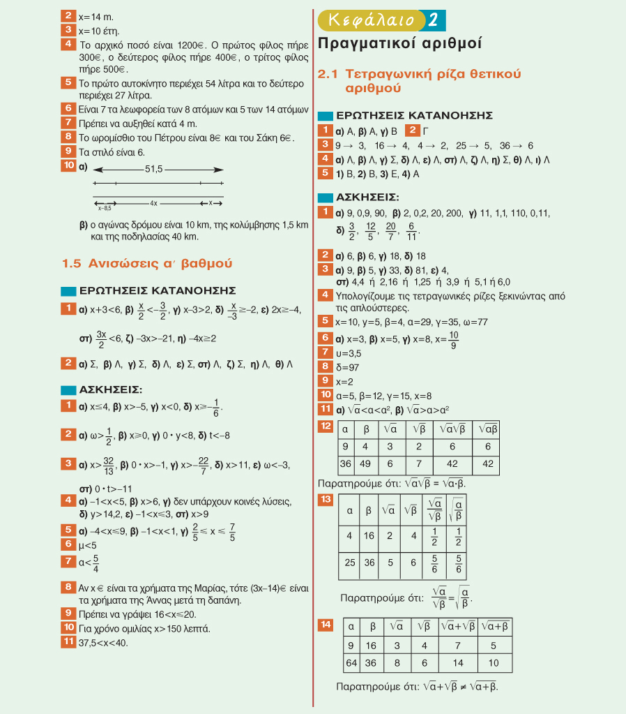 ΑΠΑΝΤΗΣΕΙΣ ΤΩΝ ΑΣΚΗΣΕΩΝ