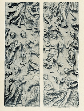 Ελεφάντινο δίπτυχο (τέλος 5ου αι.). Παρίσι, Εθνική Βιβλιοθήκη.