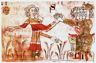 Ο μαγικός χαρακτήρας της περιβολής (αρχές 14ου αι). Χαϊδελβέργη, Πανεπιστημιακή Βιβλιοθήκη.