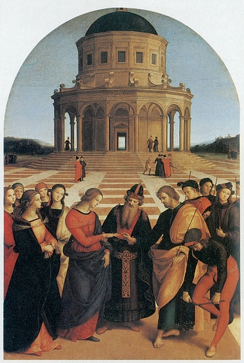 Ραφαήλ, Ο γάμος της Παρθένου, Φλωρεντία 1597. Ελαιογραφία σε σανίδι. Μιλάνο, Μουσείο.