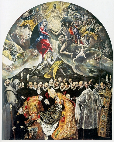 Δομήνικος Θεοτοκόπουλος, H ταφή του κόμητος Οργκάθ, Τολέδο 1586. Ελαιογραφία σε μουσαμά. Τολέδο, Santo Tome.