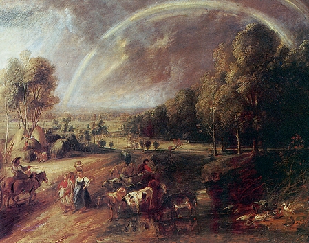 Ρούμπενς, Τοπίο με ουράνιο τόξο. Ελαιογραφία σε ξύλο (περ.1635). Μόναχο, Παλαιά Πινακοθήκη.