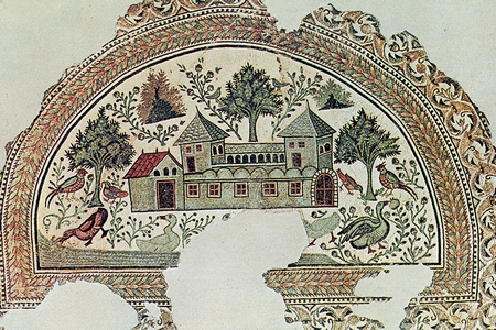 Έπαυλη (villa). Μωσαϊκό δάπεδο της Θάβρακας (Τυνησία, Εθνικό Μουσείο Bardo).