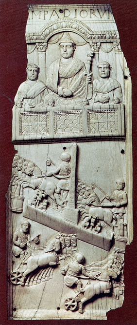 Ο Ιππόδρομος ήταν χώρος έκφρασης της λαϊκής βούλησης Δίπτυχο των Λαμπαδίων (αρχές 5ου αι.) (Μπρέσια, Χριστιανικό Μουσείο).