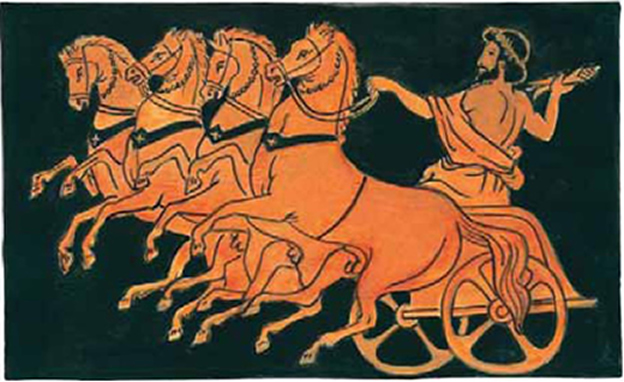 Εικόνα 19. Ο Δίας εξαπολύει κεραυνό και σώζει τους Τρώες (Θ 133-138). Ζωγραφική σε αγγείο. Συλλογή του δούκα του Malborough, Deepdene (αντίγραφο).