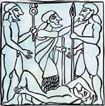 Εικόνα 44. Έκτορος Λύτρα. Κάτοπτρο, 570-560 π.Χ. Βερολίνο, Εθνικό Μουσείο (αντίγραφο).