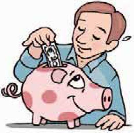 Εικ. 4.1 Ένας καταναλωτής αποταμιεύει χρήματα σ’ έναν κουμπαρά ή στην τράπεζα κ.ά.