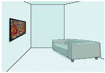 δ. Μια μικρή πολυσύνθετη μορφή ισορροπεί με μια μεγαλύτερη απλή.