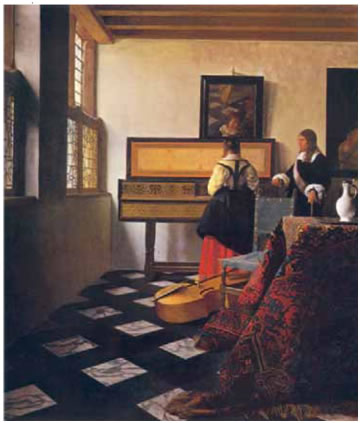 27. Βερμέρ*, «Μάθημα μουσικής», 1665. 