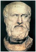 Ρωμαϊκό αντίγραφο προτομής τον Λυσία(4ος αι. π.Χ., Εθνικό Αρχαιολογικό Μουσείο Νεαπόλεως της Ιταλίας)