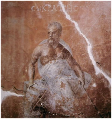 Ο Σωκράτης σε τοιχογραφία από την Έφεσο 