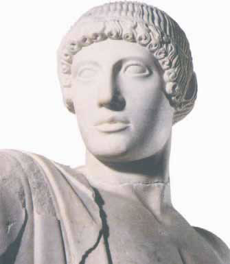 Ο Απόλλων από το δυτικό αέτωμα του ναού του Δία στην Ολυμπία (Αρχαιολογικό Μουσείο Ολυμπίας)