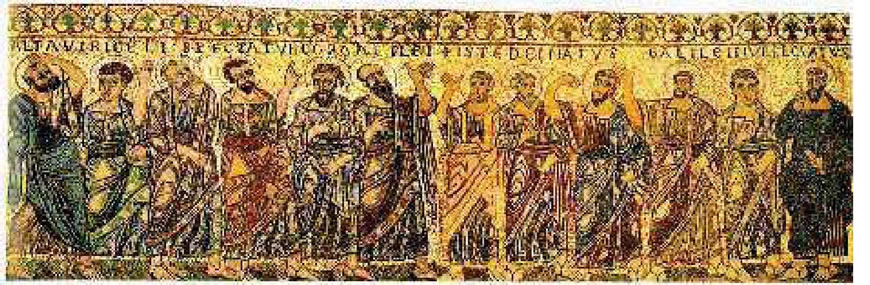 Οι Απόστολοι. Ψηφιδωτό από τον ναό του Σαν Φρεντιάνο, Λούκα (Ιταλία)
