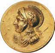 Χρυσό μετάλλιο με προτομή του Αλεξάνδρου