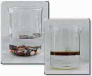 Ετερογενή μείγματα: νερό με βότσαλα, νερό, με λάδι