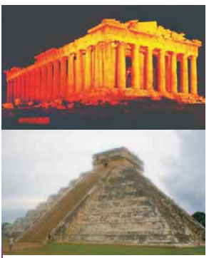 O Παρθενώνας στην Eλλάδα και το Chitcen Itza στο Mεξικό ανήκουν στα μνημεία που έχουν υποστεί καταστροφές εξαιτίας της όξινης βροχής.