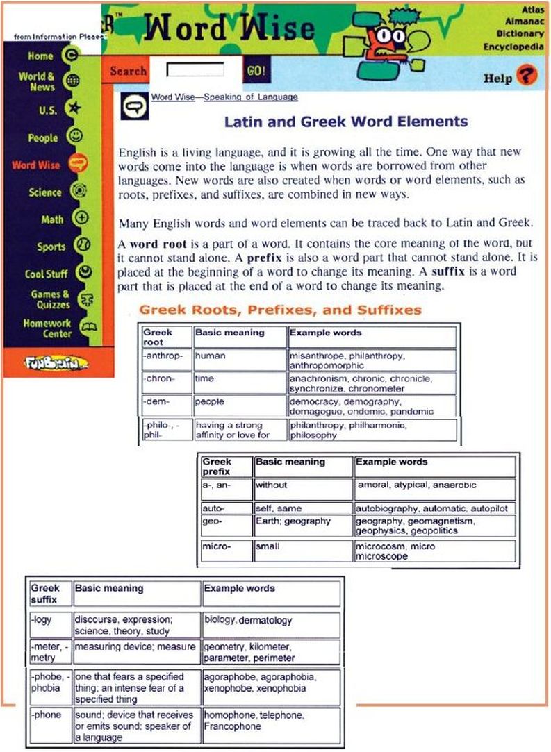 Ιστοσελίδα www.factmonster.com